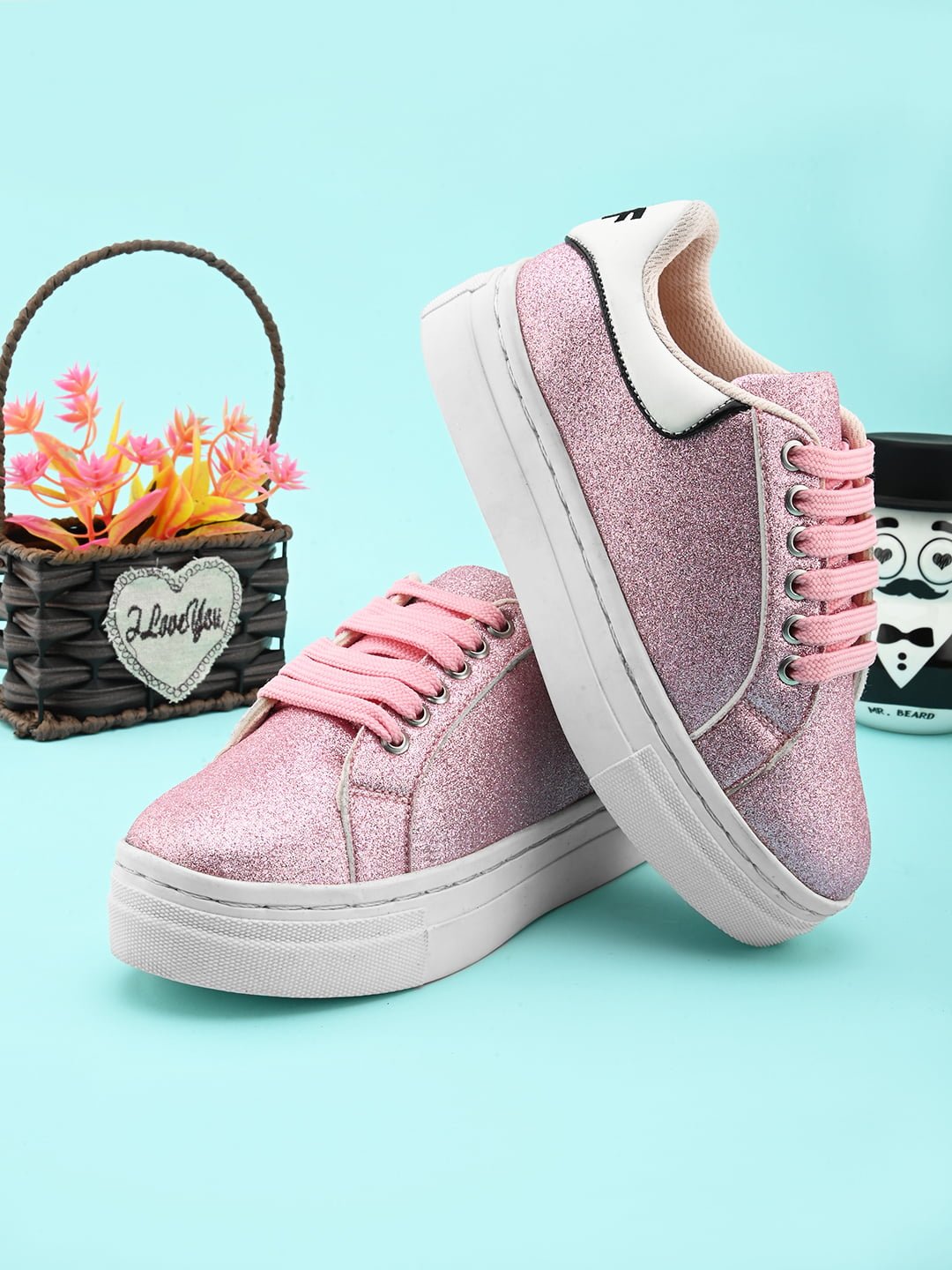 Glitter Lace-Up Sneakers for Girls